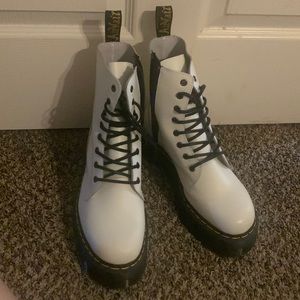 Dr Martens White Platform boot